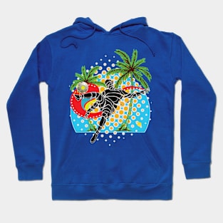 Soccer Player on the Beach Hoodie